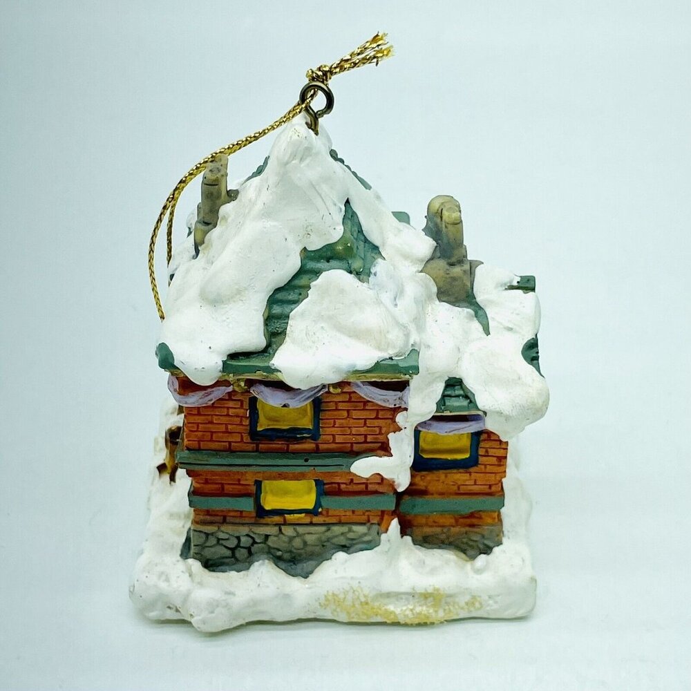 Vintage Christmas Ornament Snowy Cottage House With Trees Christmas Village - Picture 9 of 15